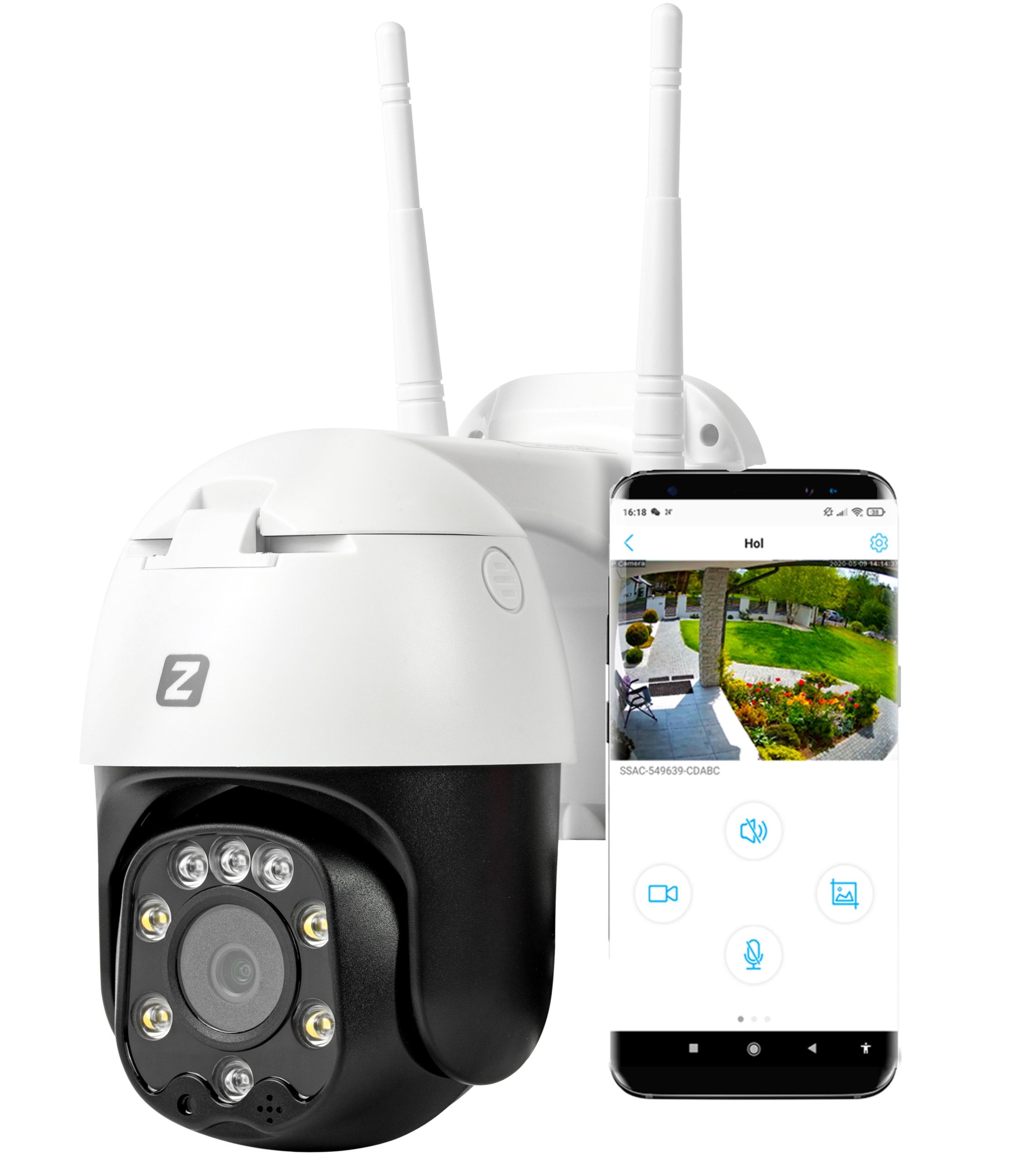 

Obrotowa Kamera Zewnętrzna Ip Wifi 3X Zoom 5MPx 2K