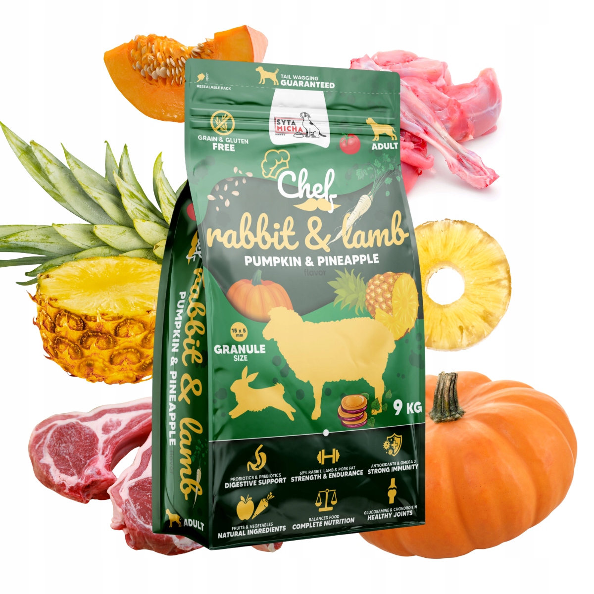 Syta Micha Karma sucha Chef królik z jagniecina 9kg