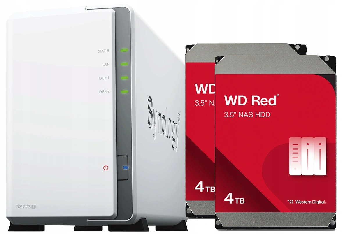 Nas server Synology Diskstation DS223j 8TB (2x4TB) Wd Red