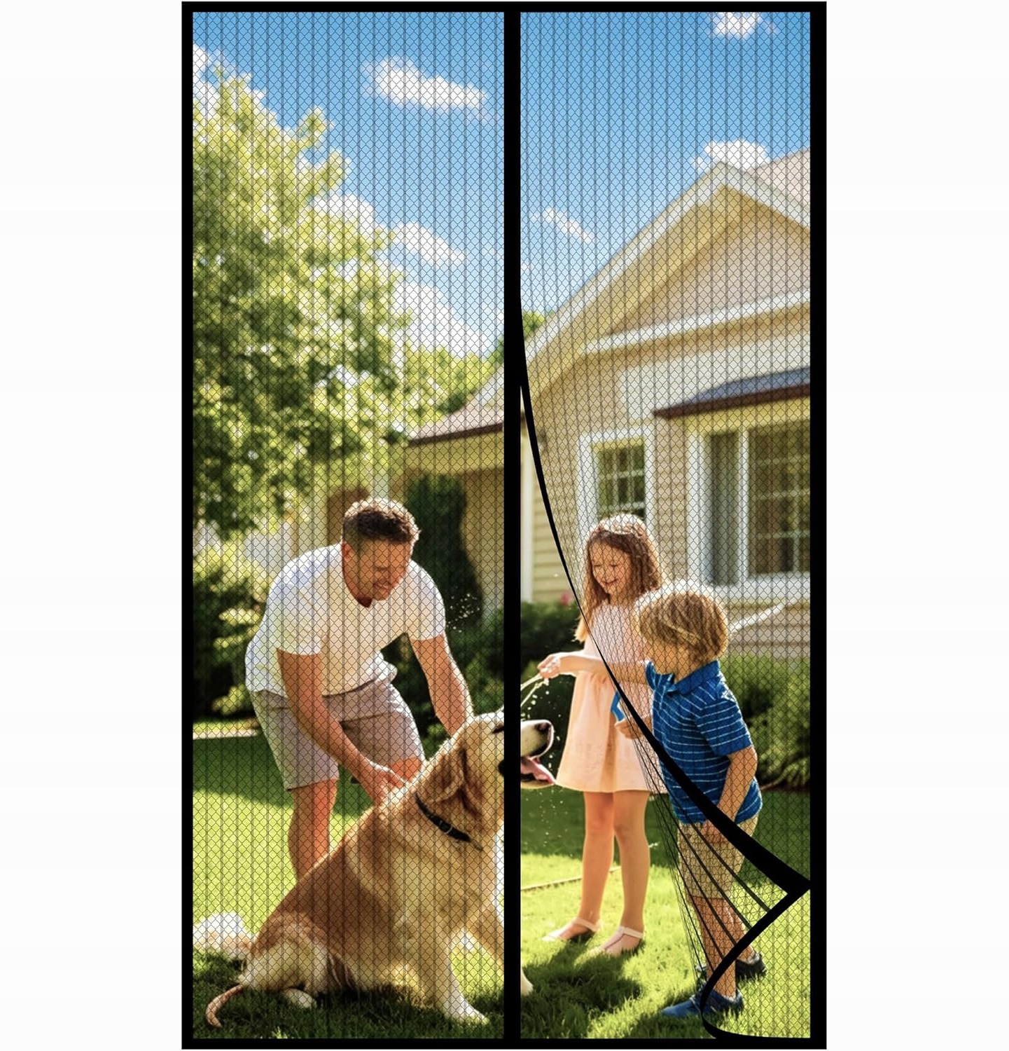 Moskytiéra na dvojité dveře 170x210, černá síť