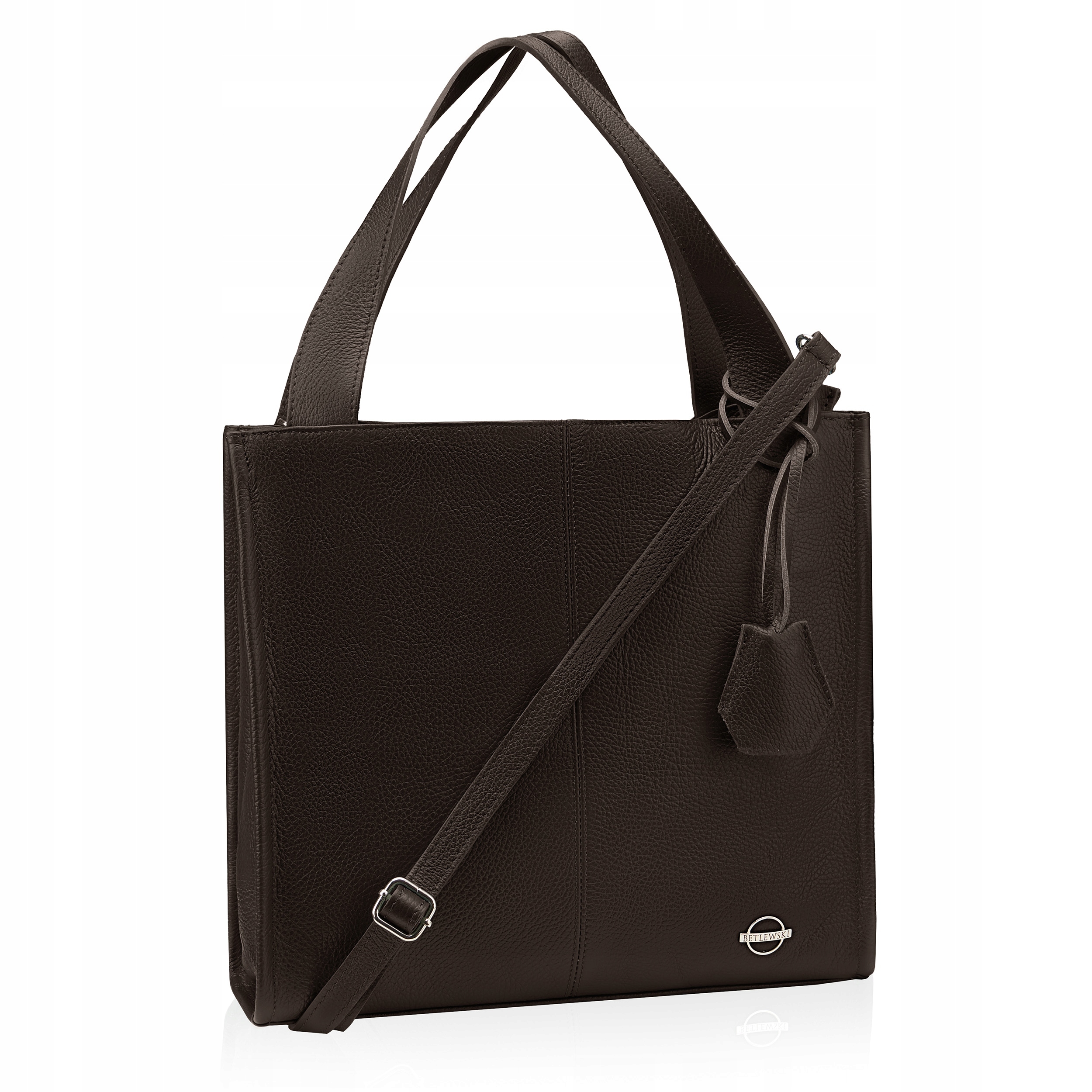 Betlewski Dámská kožená kabelka velká prostorná shopperka pohodlná