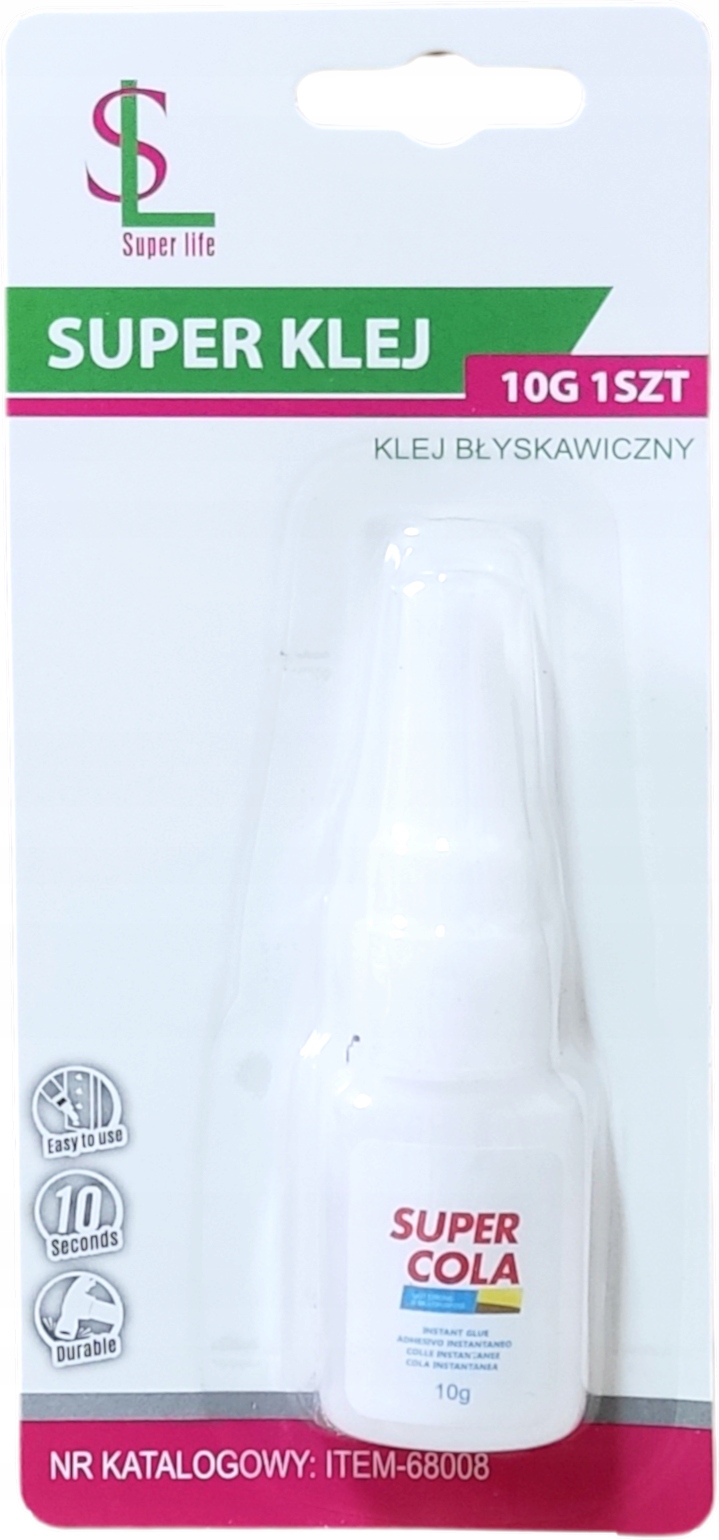 Klej Błyskawiczny Cyjanoakrylowy do Drewna Metalu Ceramiki Gumy 10g