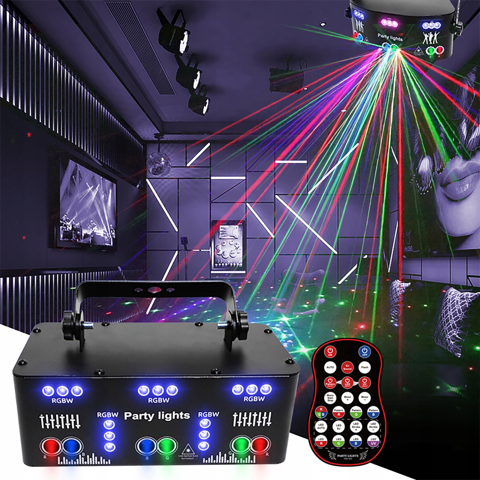 21-okowe oświetlenie sceniczne LED RGB disco 10W Model WITHINluckyy oświetlenie sceniczne LED RGB IP42