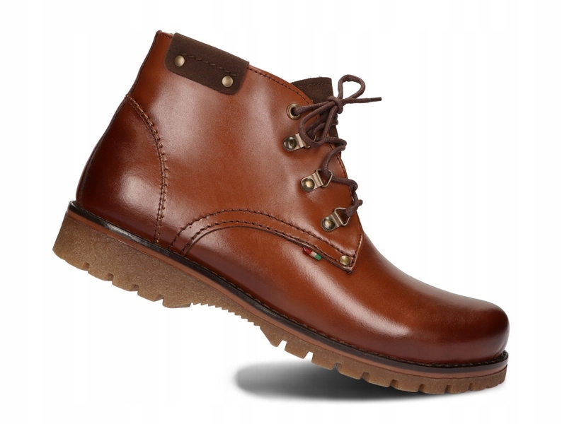 TRZEWIKI ZIMOWE KOZAKI MĘSKIE SKÓRA 359 BRĄZOWY 42 Marka Medard