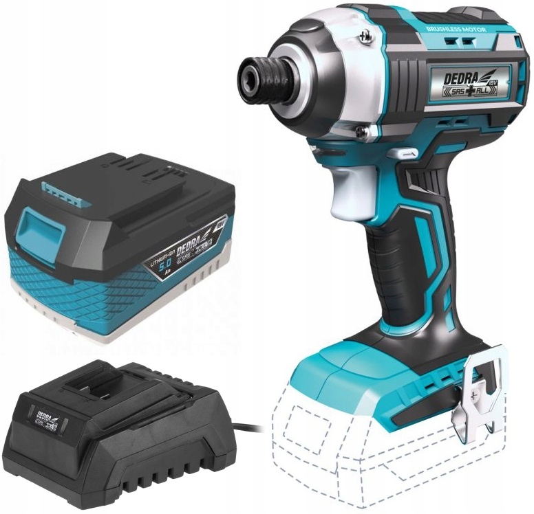 BEZSZCZOTKOWA ZAKRĘTARKA UDAROWA 18V DEDRA + 5Ah