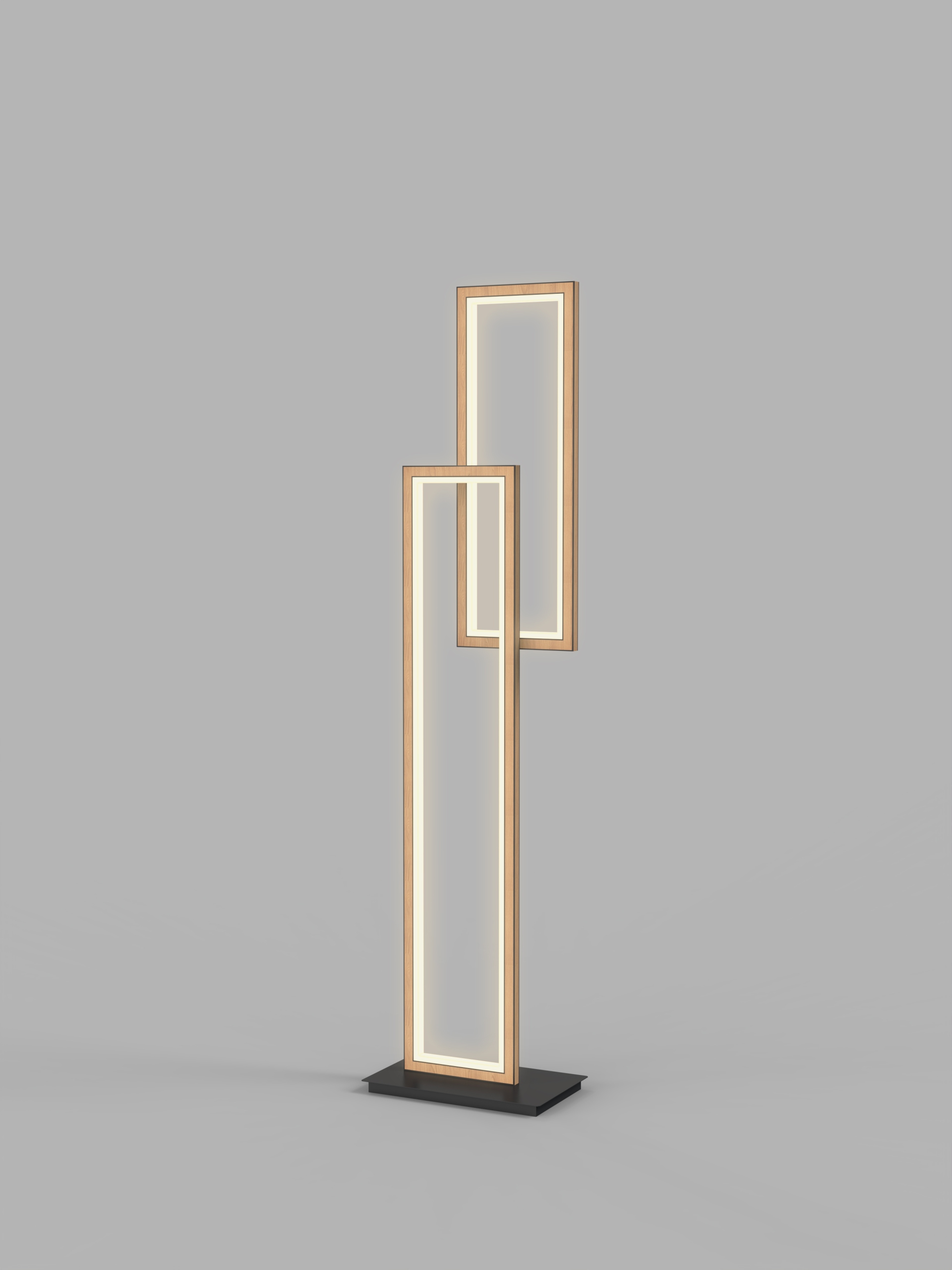 Podlahová lampa Pescara – moderný dizajn vo farbe dreva a čiernej