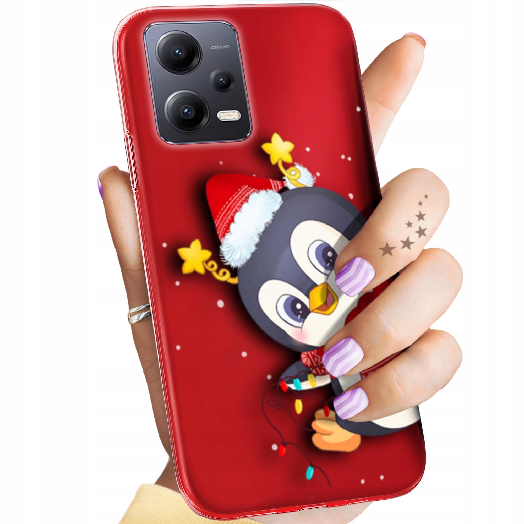 Etui Do Redmi Note 12 5G Poco X5 Święta Christmas Mikołaj Pingwin