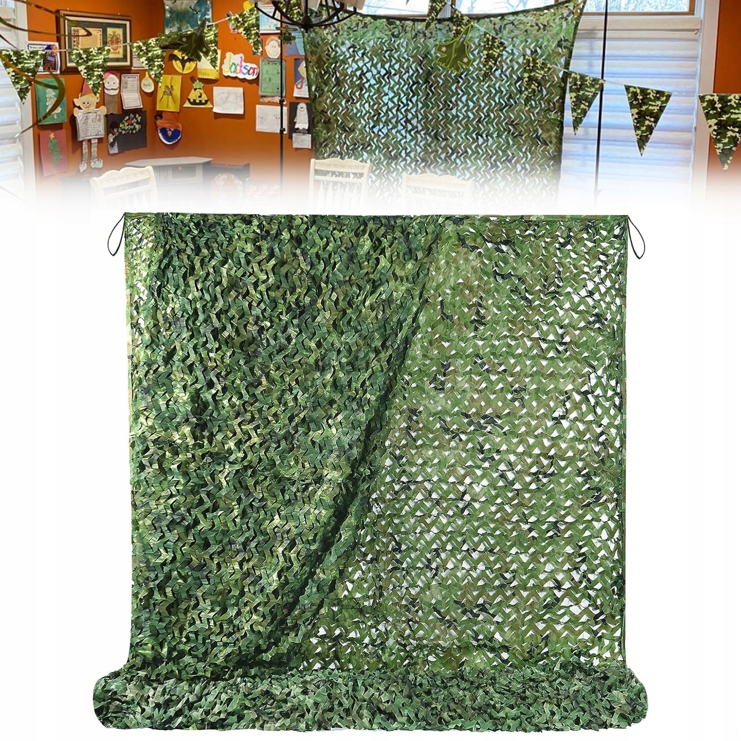 Siatka Maskująca Cieniująca Ogrodzenie Wojskowa Camo Kamuflaż Zielona