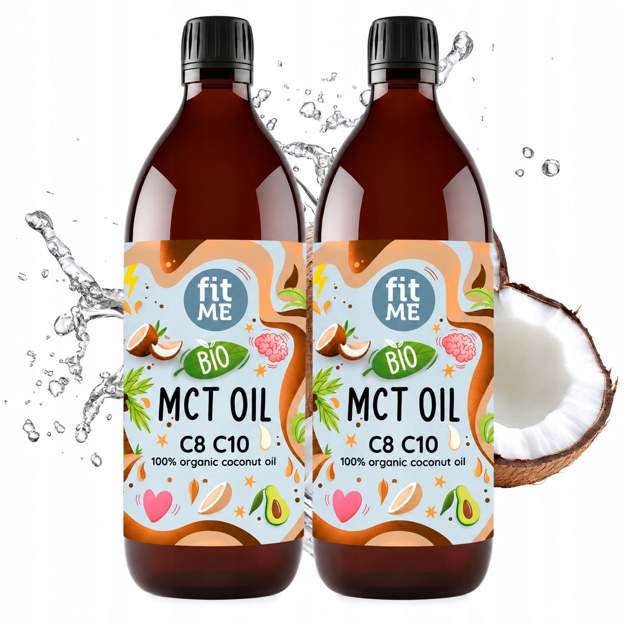 Olej Mct Bio C8C10 100% Kokosový Coconut Keto Fit Sada 2X500ML+2PUMPIČKY