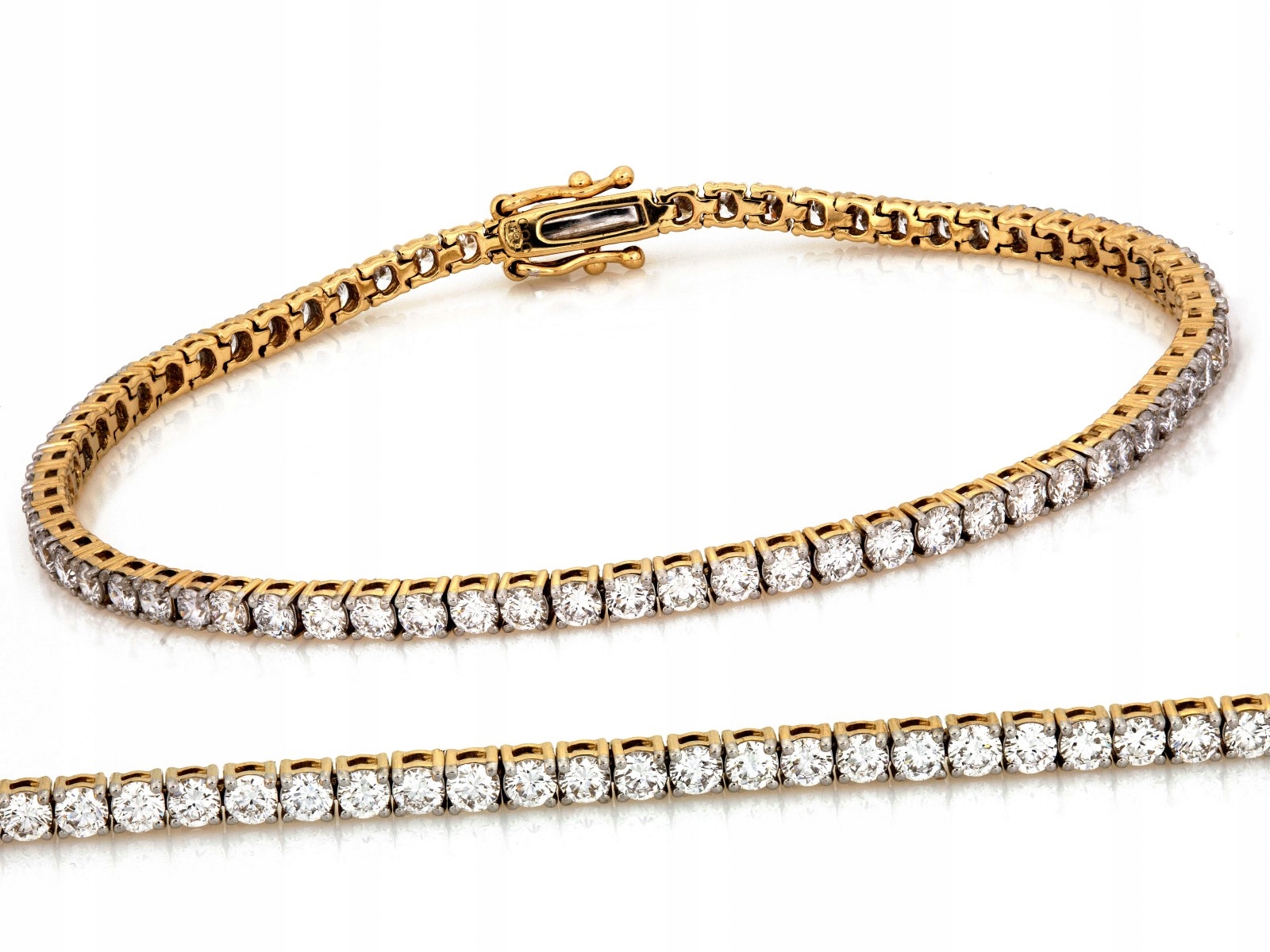 Zlatý náramek pro ženy 585 tenis s brilianty 4,0 ct jako dárek r19
