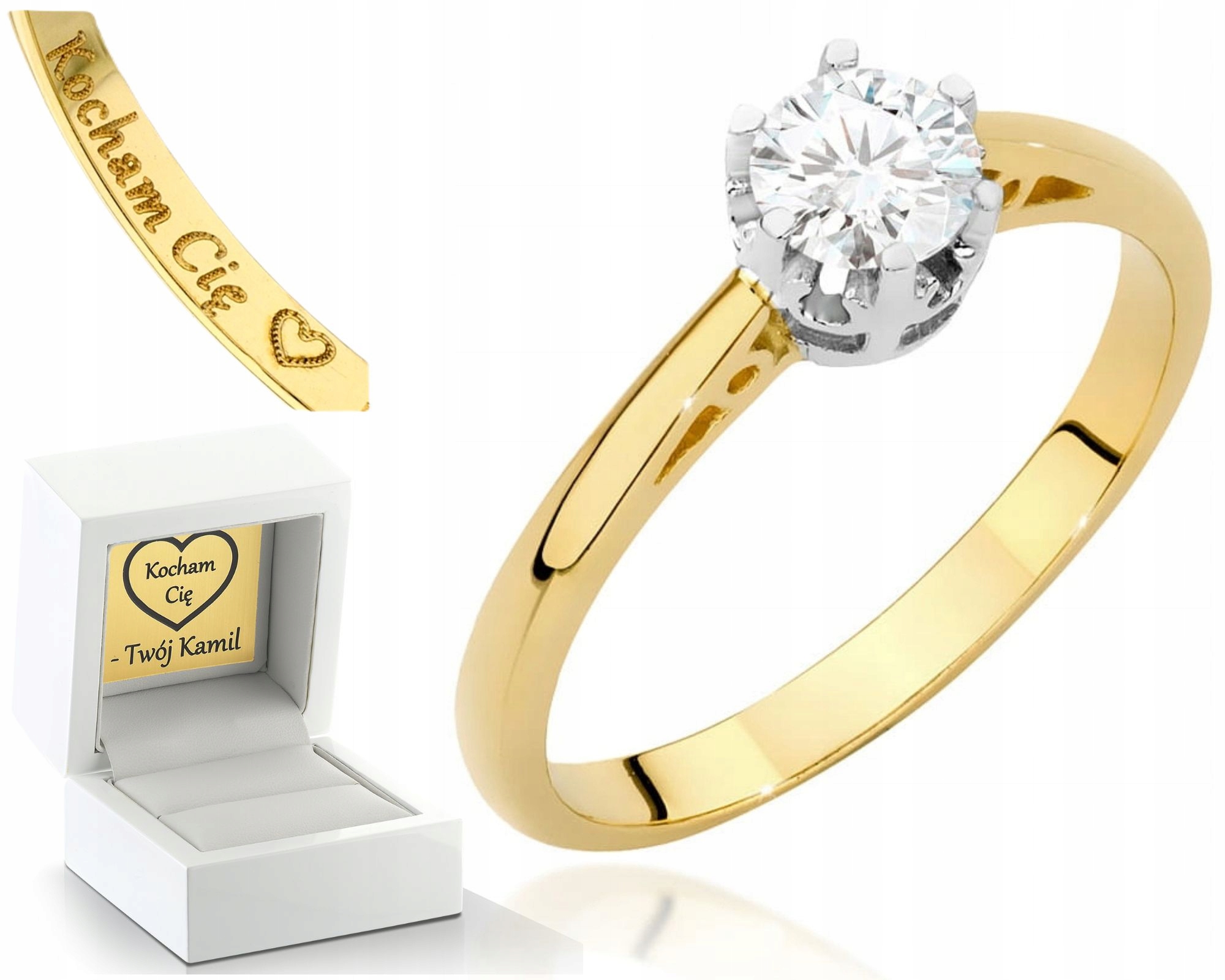 Zlatý Prstýnek S Briliantem 585 Gravírování Bonus