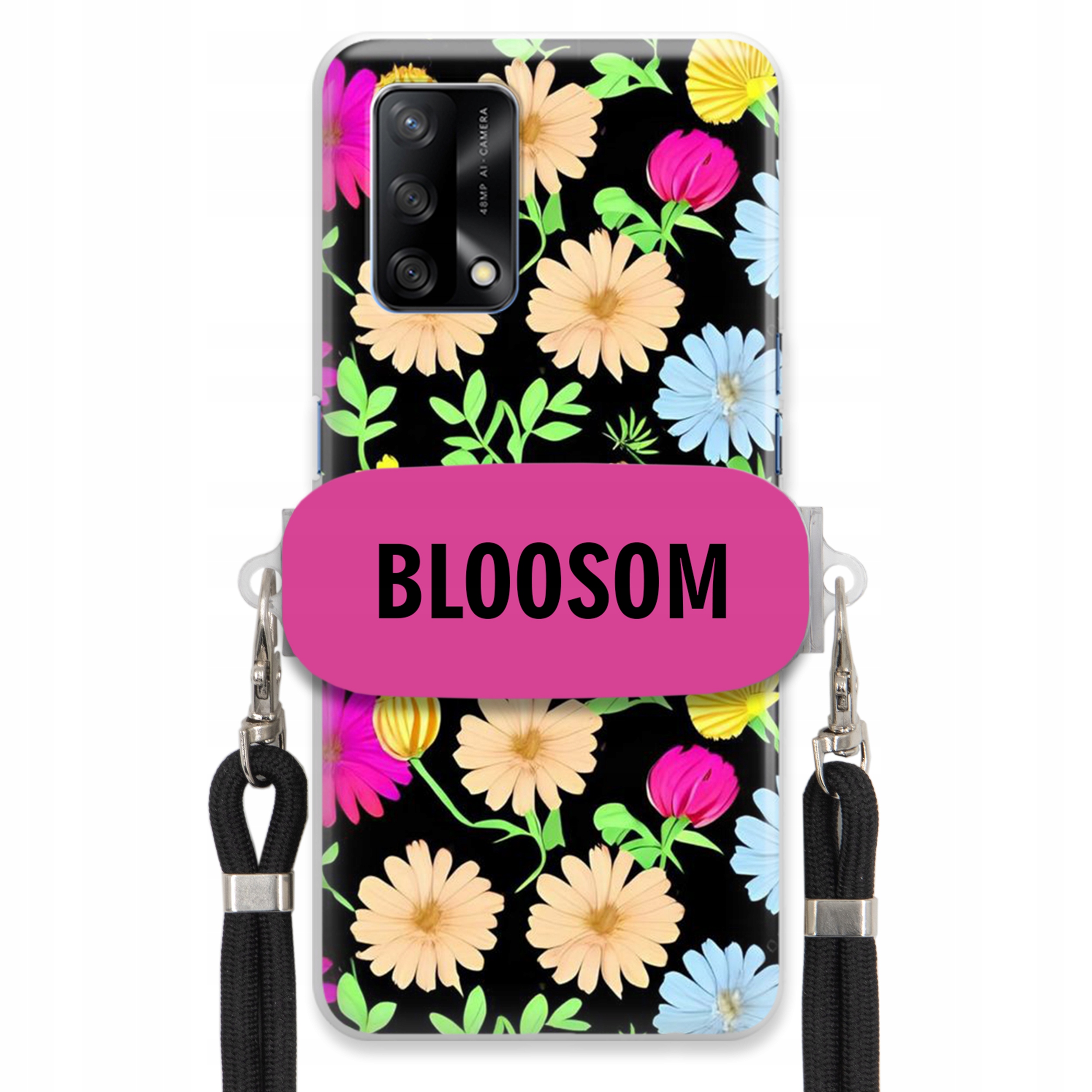 Puzdro Crossbody Držiak Pre Oppo A74 4G Puzdro Kvety Bloosom Flower