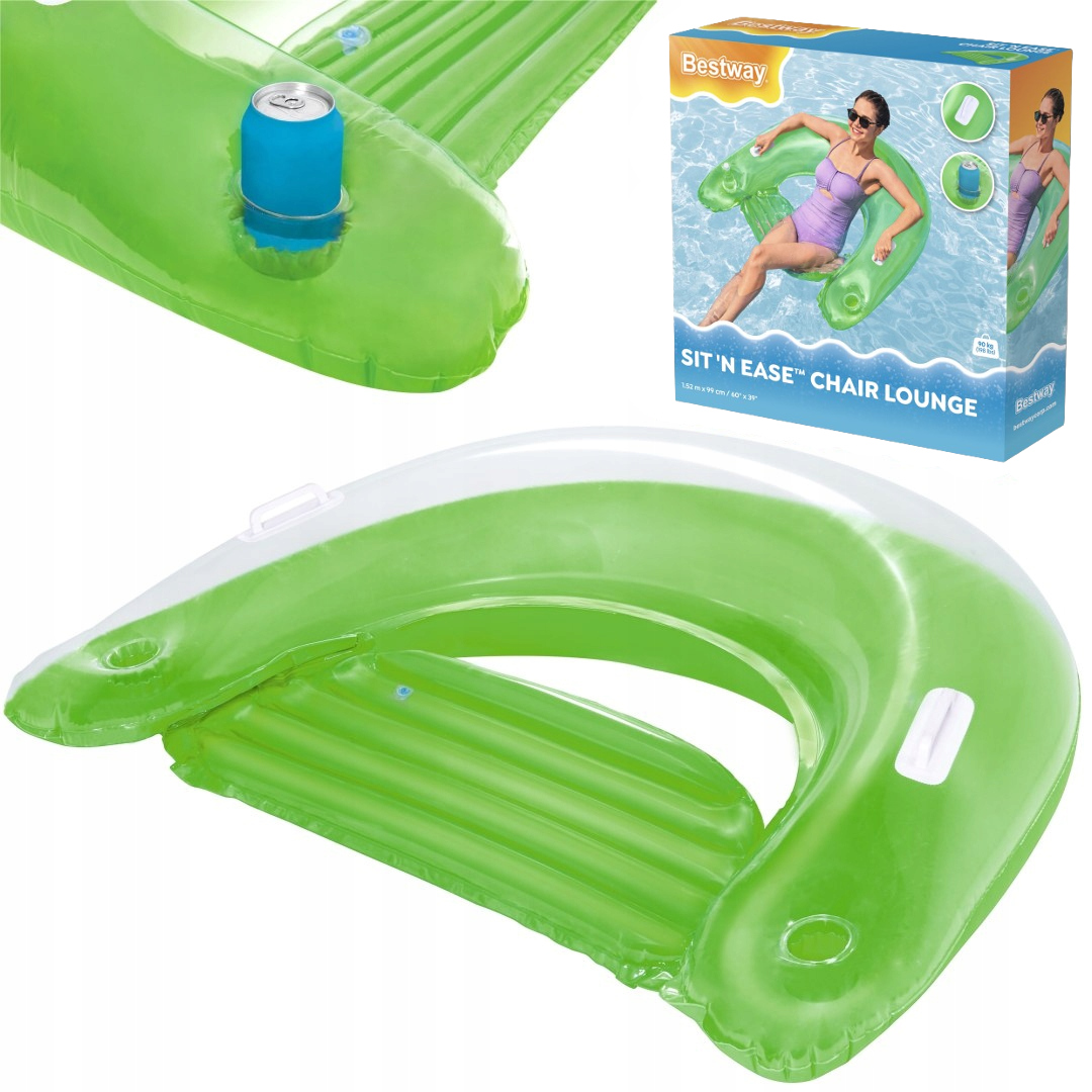 KOŁO DO PŁYWANIA FOTEL Z OPARCIEM NA BASEN PLAŻĘ UCHWYT NAPÓJ BESTWAY 43118