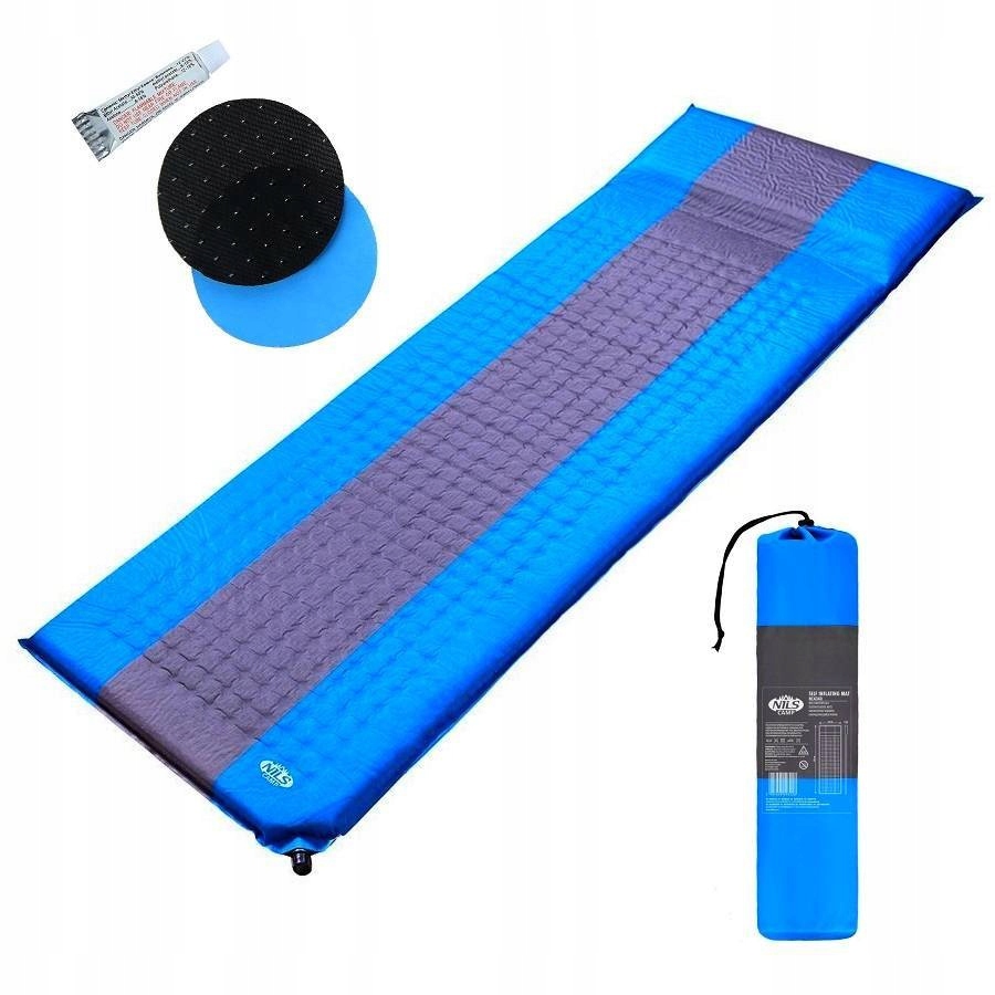 Mata Samopompująca Turystyczna Materac Pod Namiot Kempingowa Nils 195x60 cm