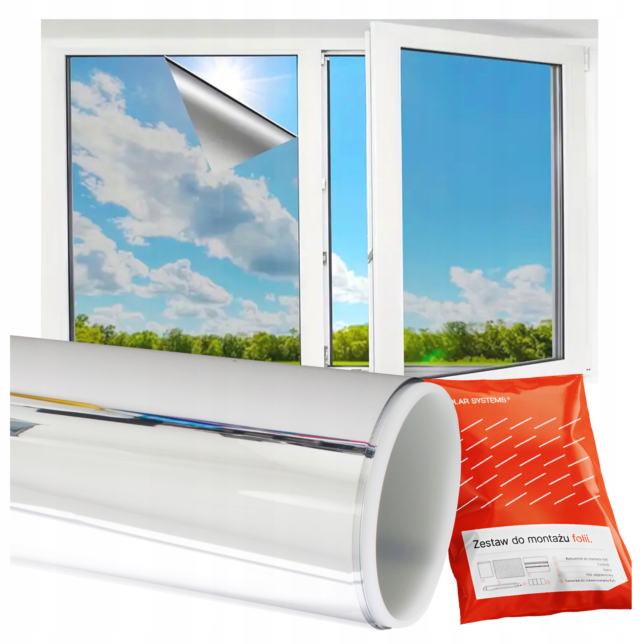 Fólie 50 x 400 cm Okenní fólie na sklo Zrcadlo Benátské