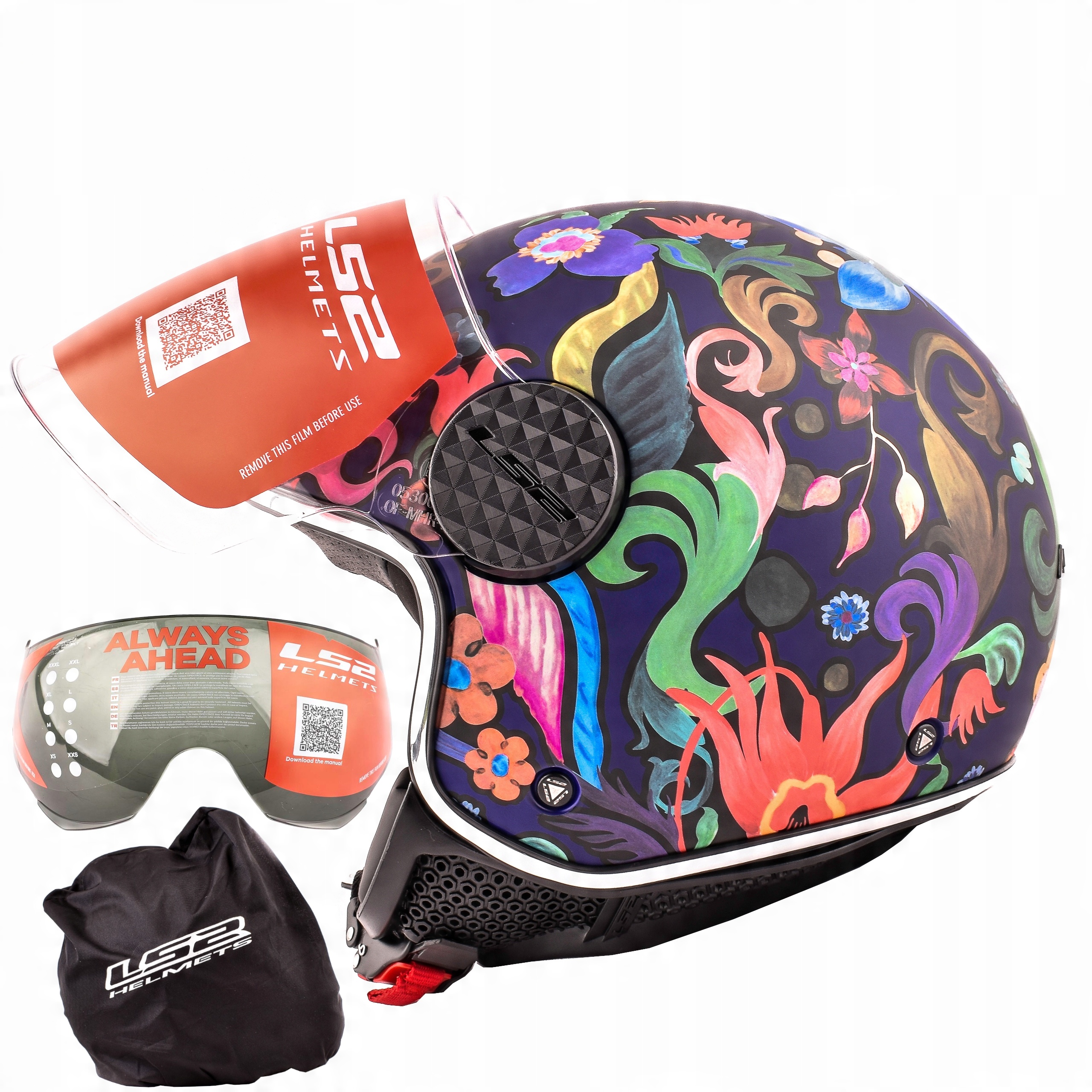 

Kask Damski otwarty skuter LS2 Sphere+2 szyba Xs