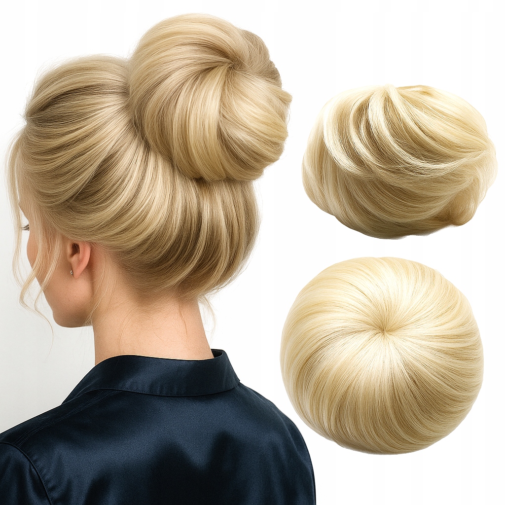 Připojený drdol hladký drdol s gumičkou, elegantní zlatý příčesek Beach Blonde