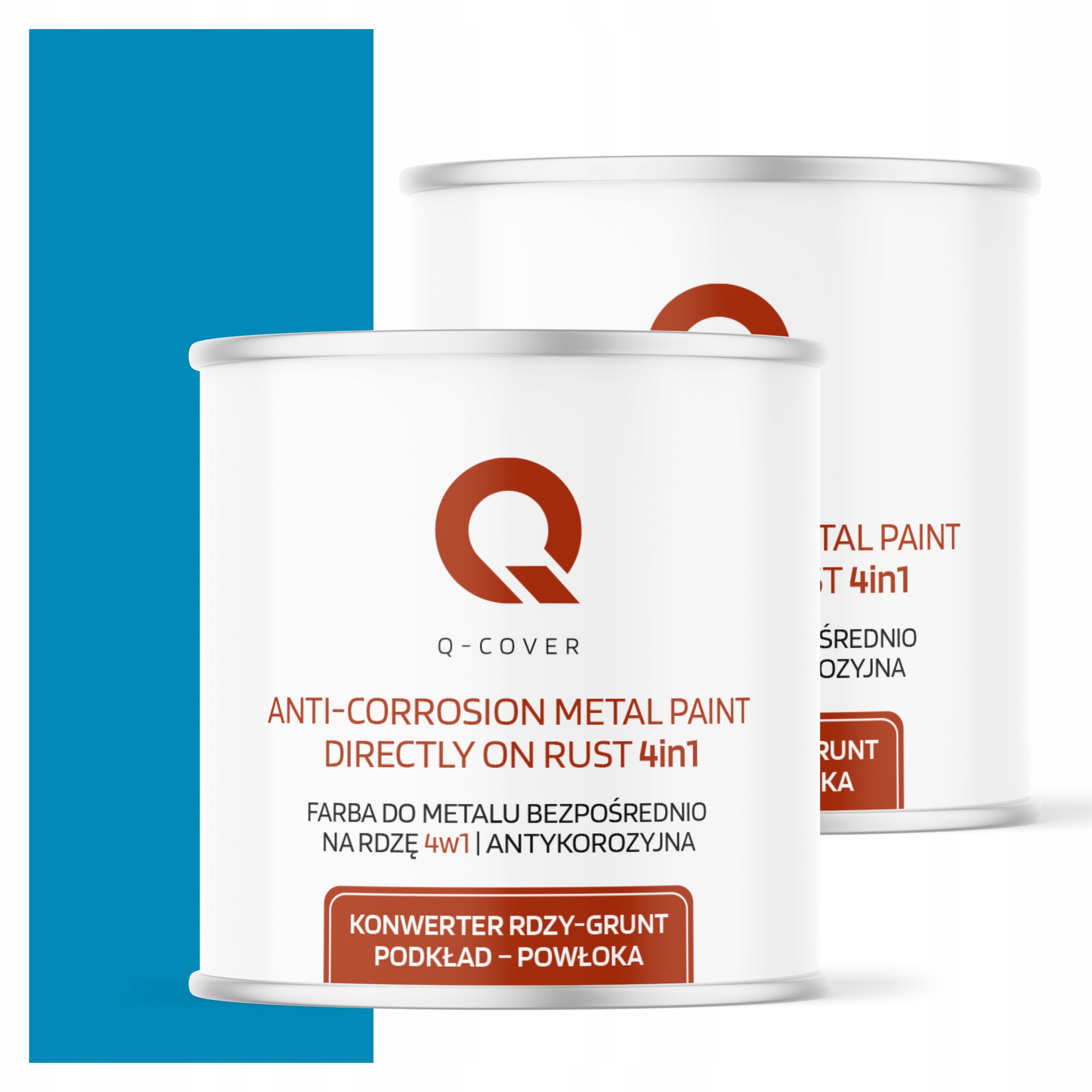 Farba Priamo na hrdzu Metal Aluminium Oceľ 2,5L 4v1 Lesk Modrá Jasná