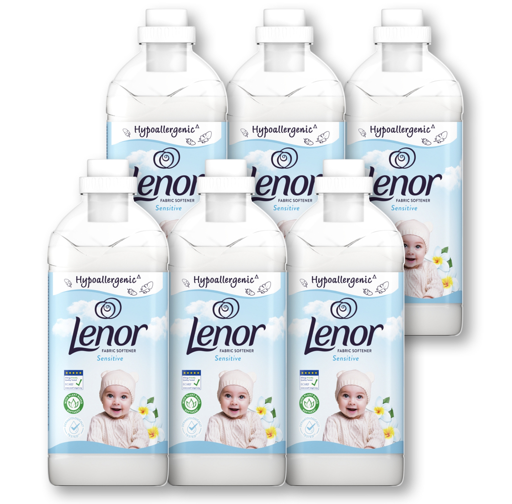 Tekutá Aviváž Lenor Sensitive 6 x 1,6 l