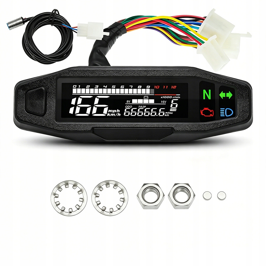 Uniwersalny Licznik Cyfrowy Motocykl Quad LCD Led Prędkościomierz Skuter