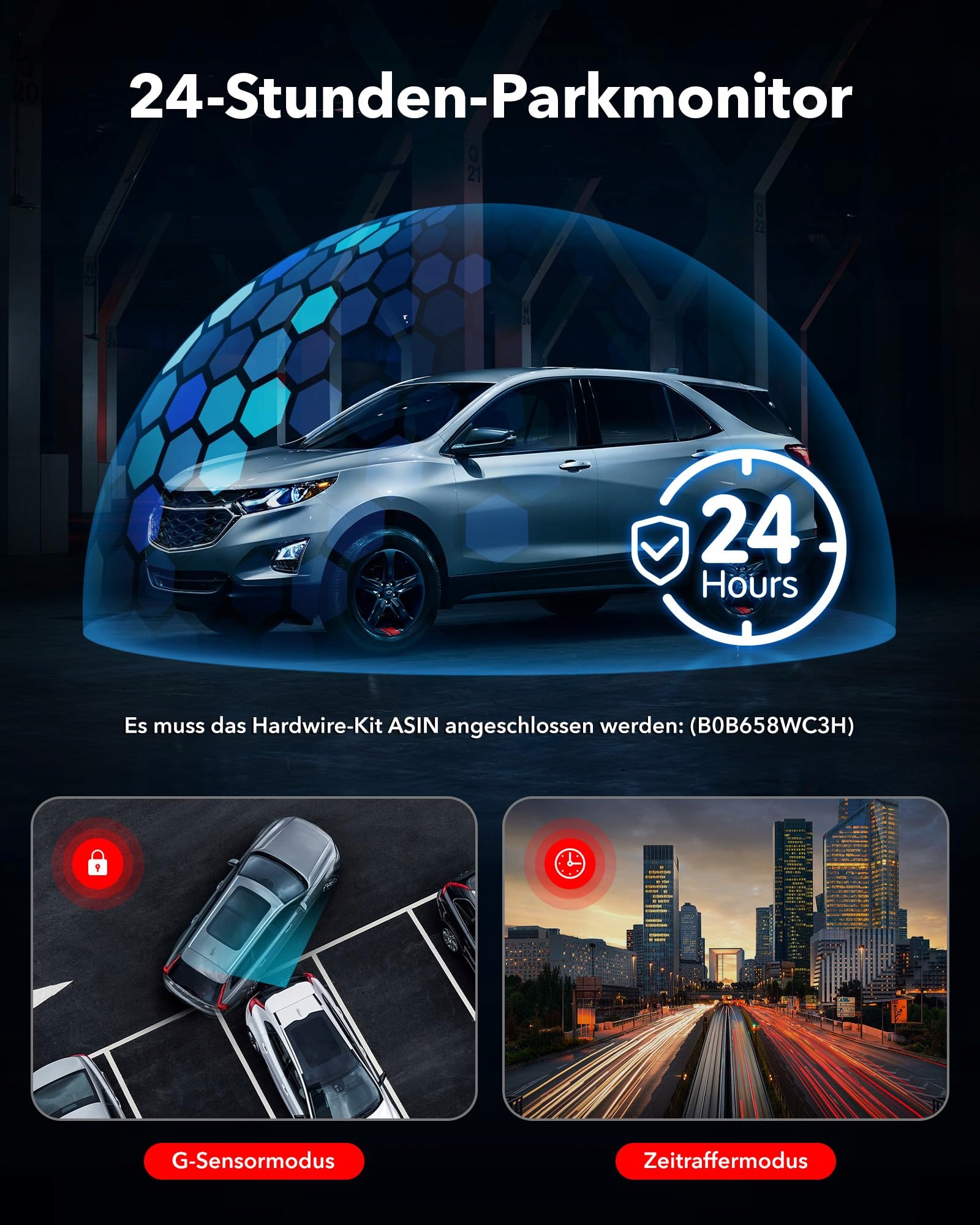 REDTIGER Kamera Samochodowa 4K GPS WiFi Ekran IPS 32GB Karta Nocny Tryb — miniatura 7