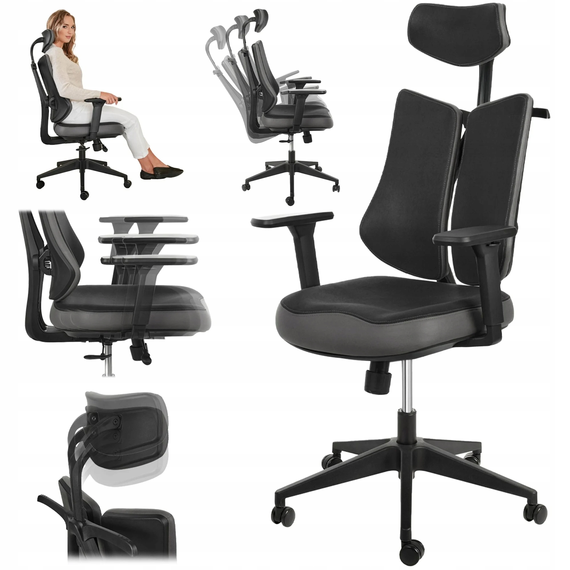 Fotel Gamingowy Biurowy Ergonomiczny Obrotowy Krzesło Do Biura Regulowany