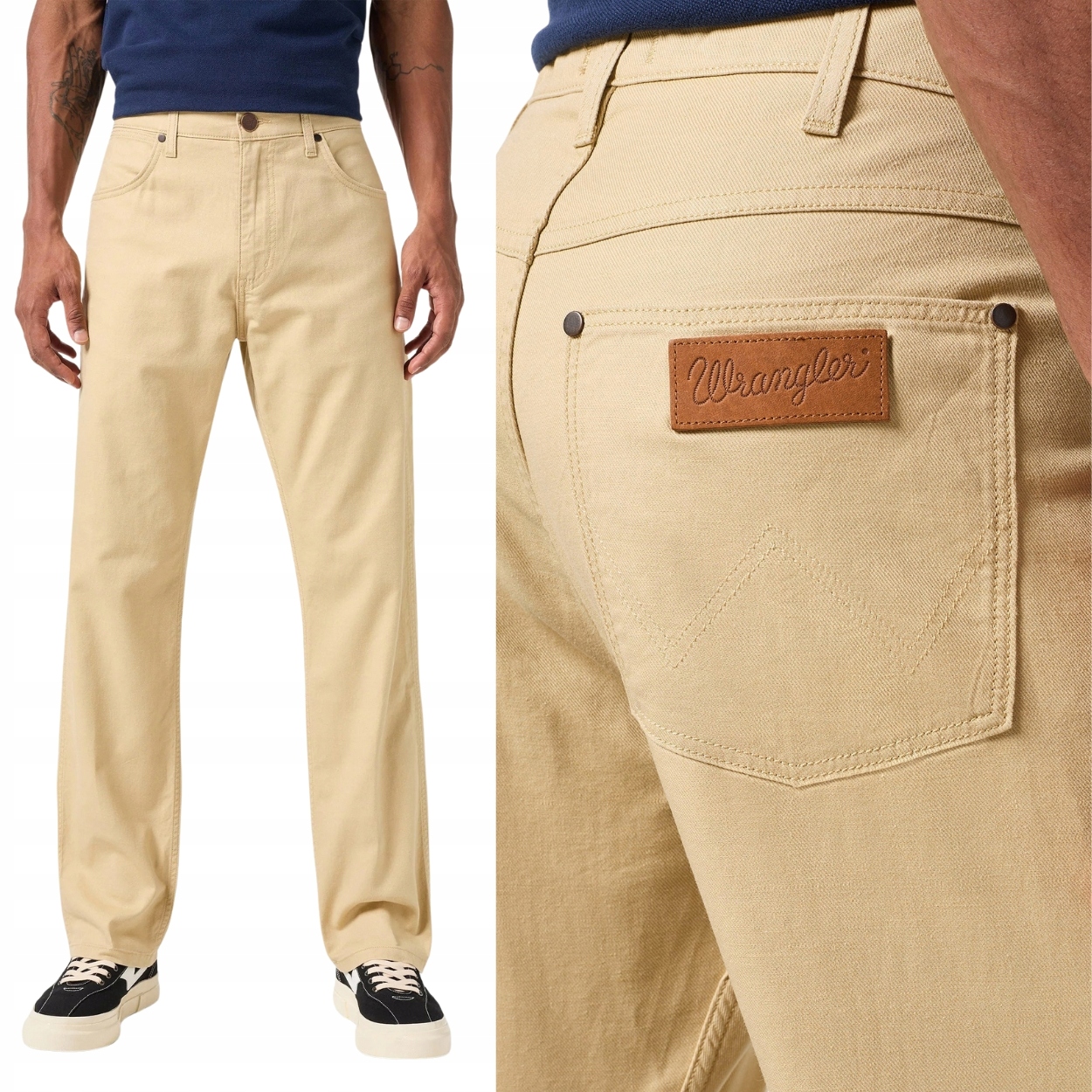 Wrangler Frontier Sorbet jednoduché volné bavlněné kalhoty len W32 L32