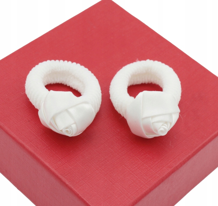 

Gumki Do Włosów Białe Różyczki 2 Sztuki