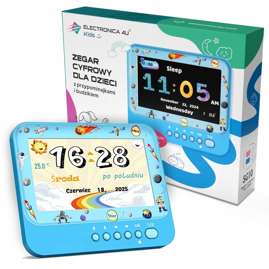 Digitální hodiny s fotorámečkem 7'' palců rámeček na fotografie Led pro děti