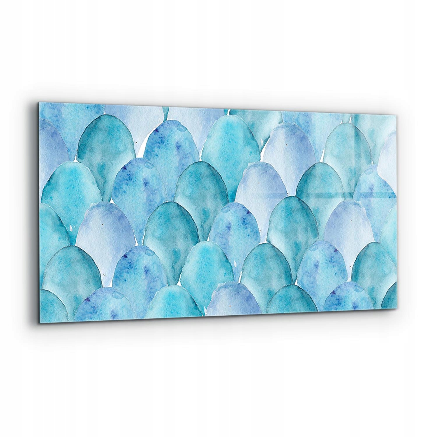 Dekoračný panel Akvarel Šupky Modrý vzor 120x60 cm