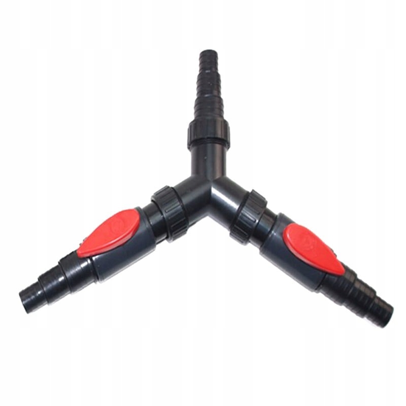 T-rozdělovač Pro Hadici Z Plastu Odolného Vůči Vodě A Slunci – 2 Ventily