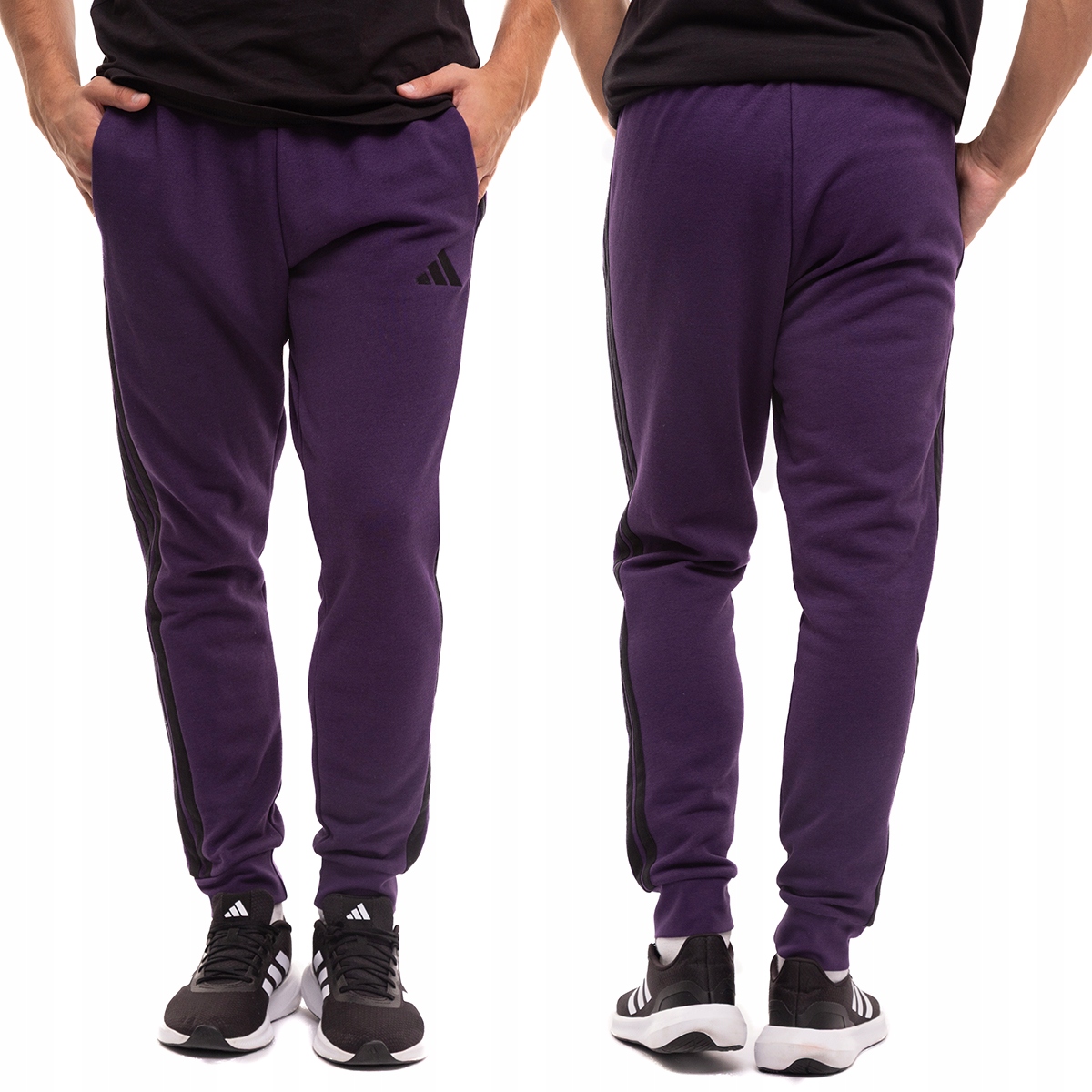 Pánské kalhoty adidas Essentials Joggery Bavlněné kapsy Fialové S