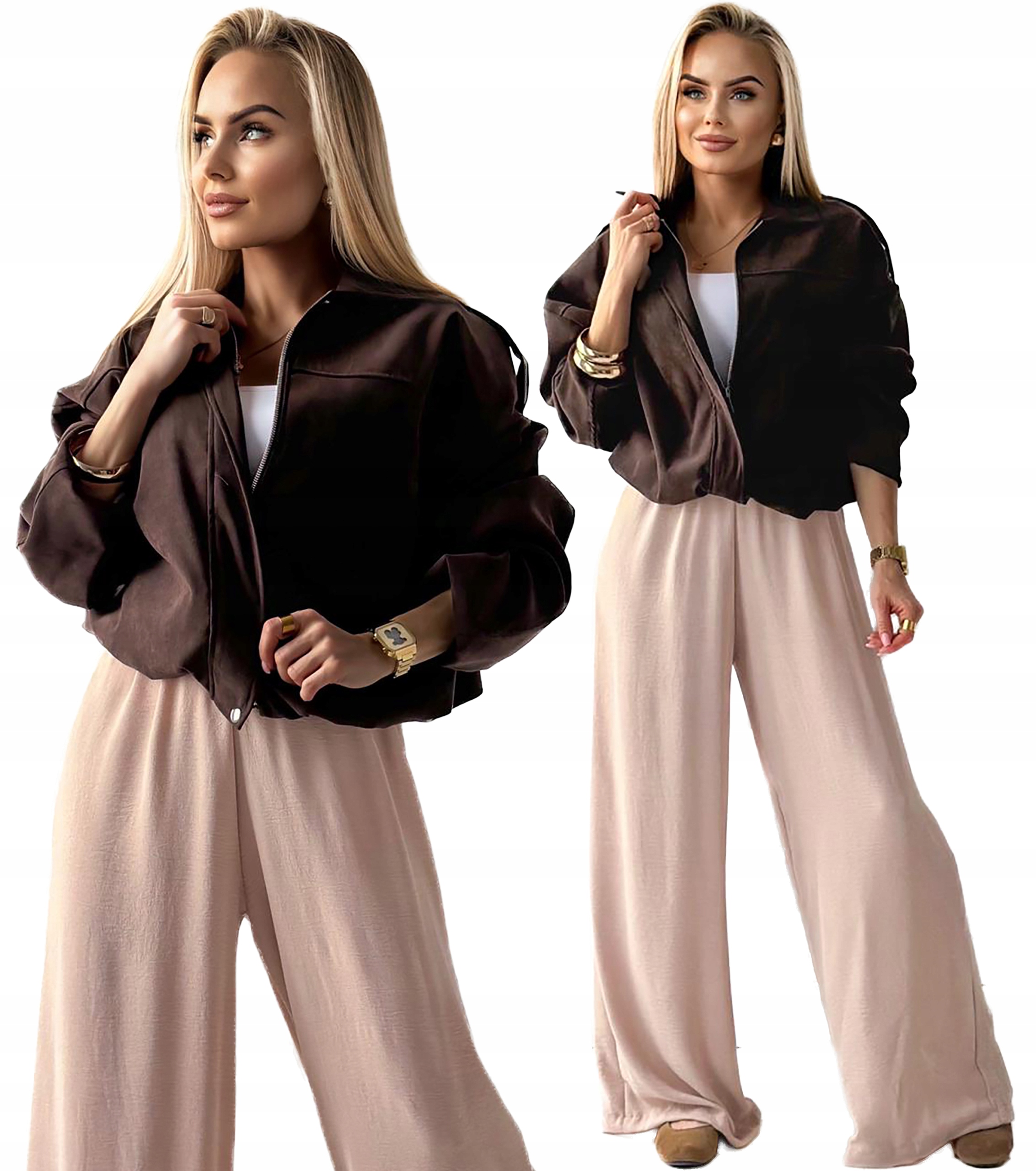 Virální čokoládová přechodová dámská bunda Bomber eko semiš Lola