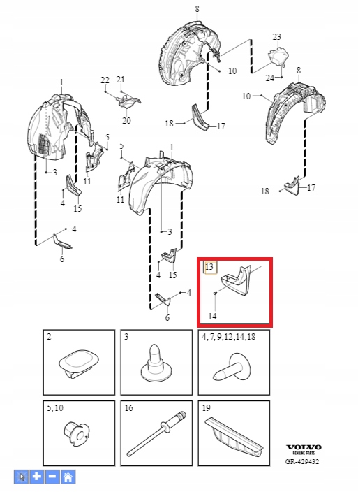 Chlapacze przednie do Volvo XC90