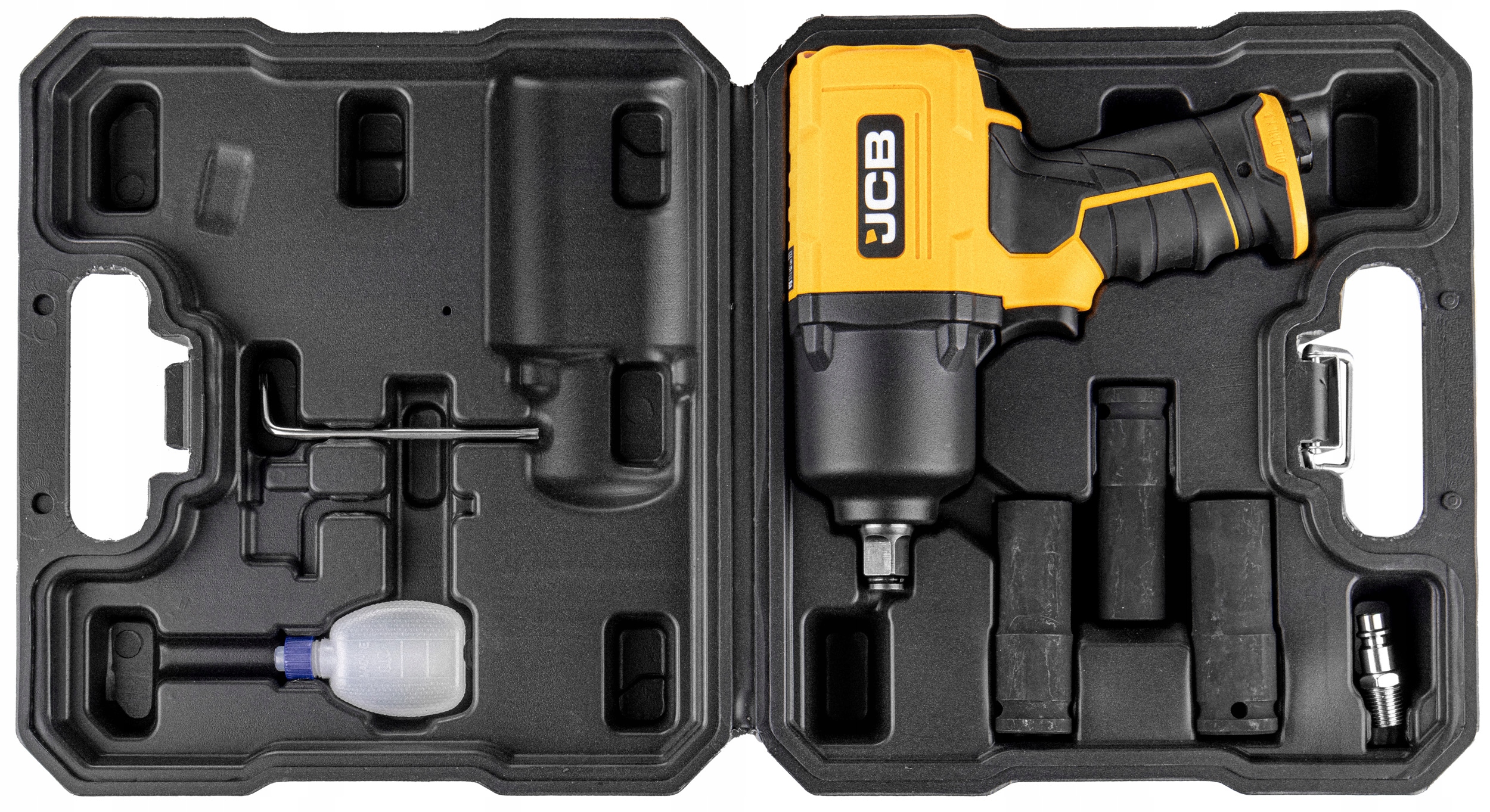 KLUCZ UDAROWY 1/2"PNEUMATYCZNY Z UDAREM DO KÓŁ KOMPRESORA 1450NM ZESTAW JCB Maksymalny moment obrotowy 1450 Nm