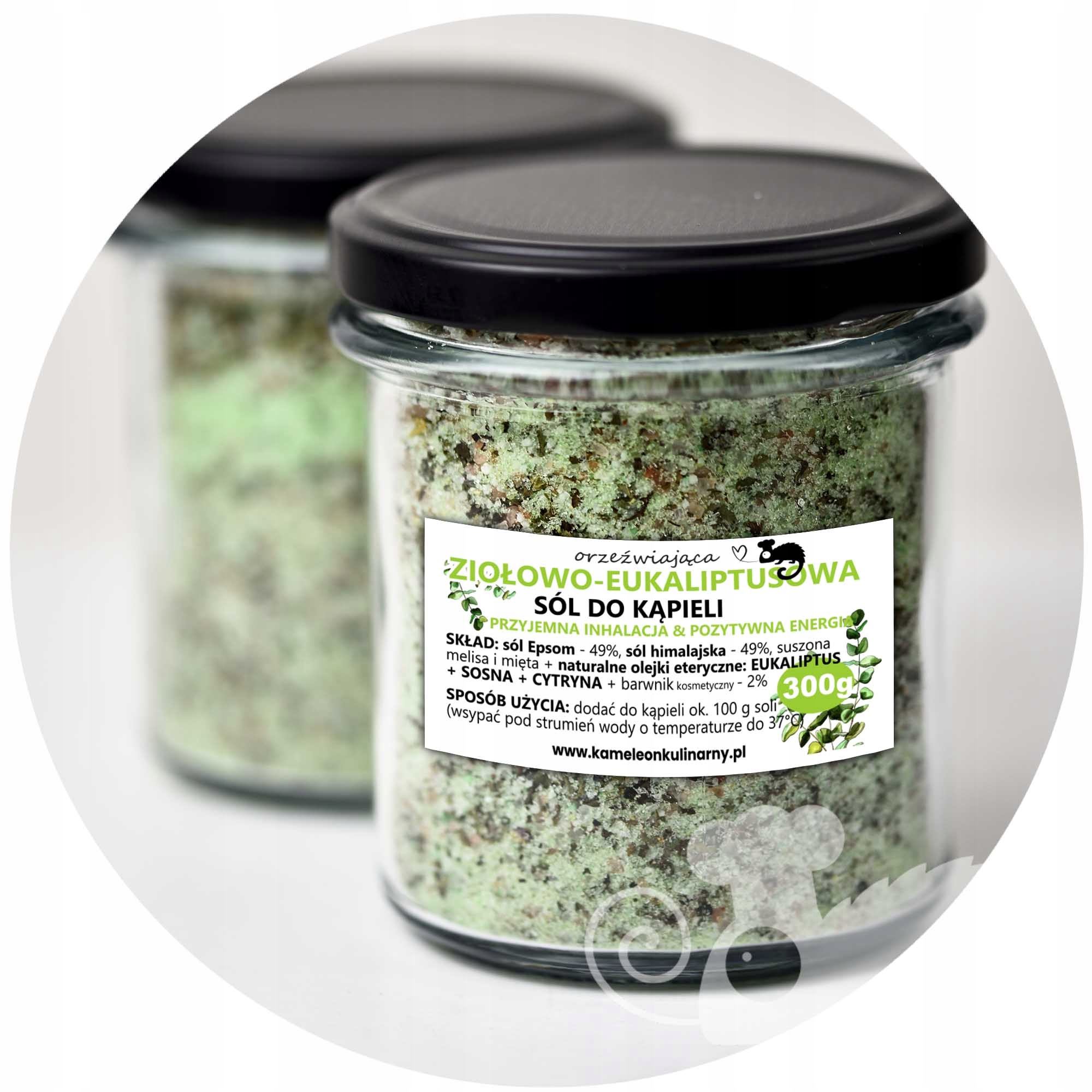 

Ziołowo-eukaliptusowa Sól Do Kąpieli ziołowa 300g