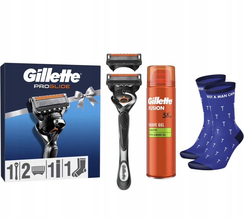 Gillette ProGlide zestaw maszynka ostrza 2 szt żel Sensitive skarpety