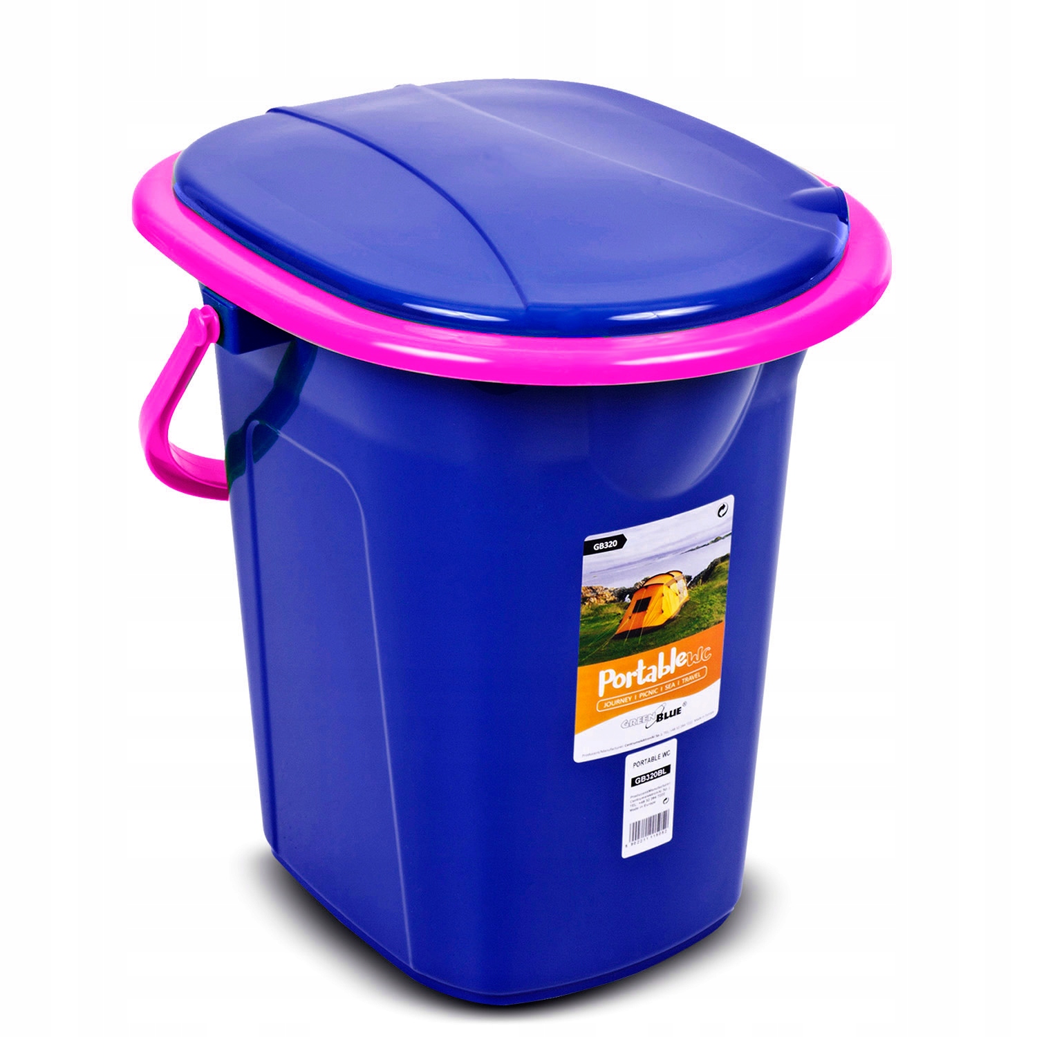 TOALETA PRZENOŚNA TURYSTYCZNA WIADRO WC 19L MOCNA do 130 kg GreenBlue GB320 Model GB320BR