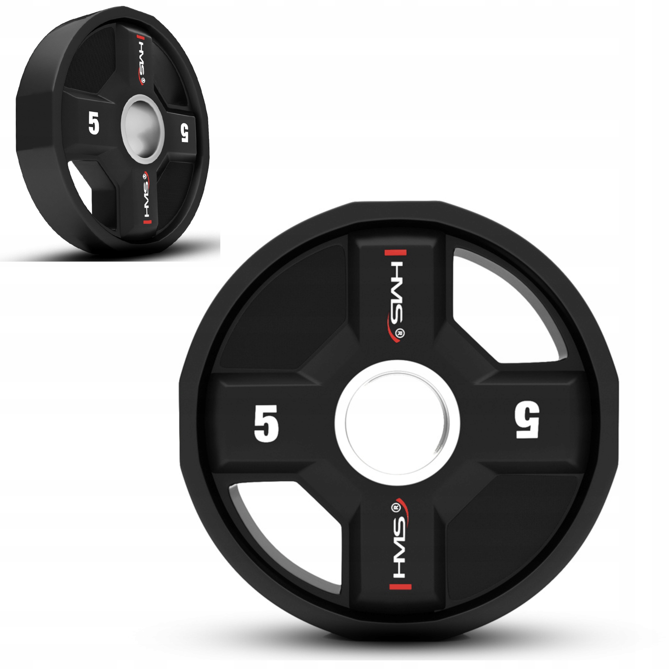 Závaží Olympijský talíř 5 kg Hms Polyuretan Cpu 50 mm Posilovací věž Cross