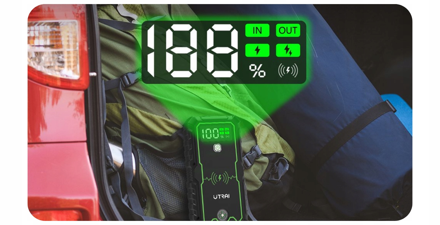 BOOSTER ROZRUCHOWY DO SAMOCHODU 12V 2500A POWERBANK DO ODPALANIA AUTA Kod producenta Urządzenie Rozruchowe do samochodu Booster