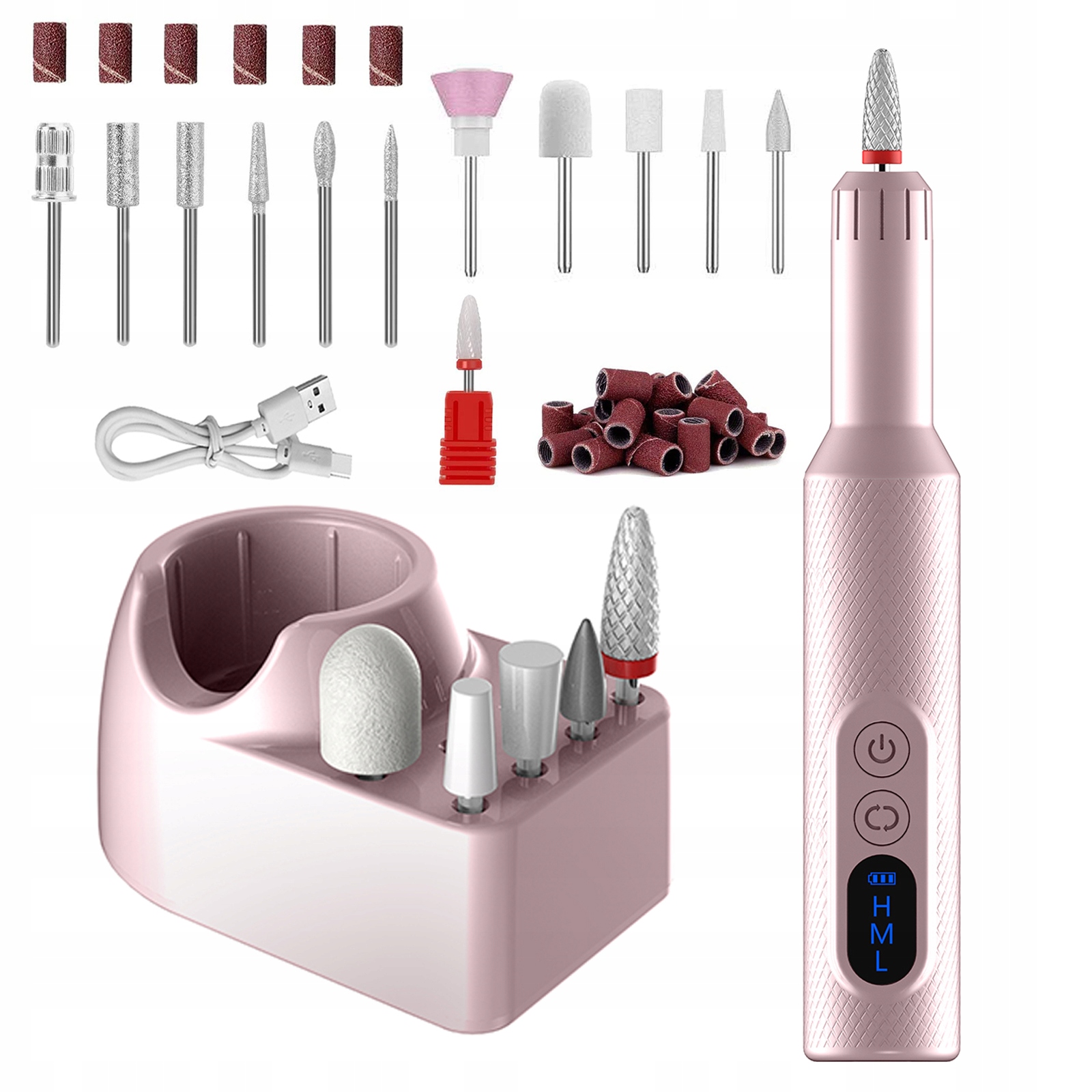 Bruska Na Nehty Manikúra Pedikúra Profesionální Sada Fréz Moc