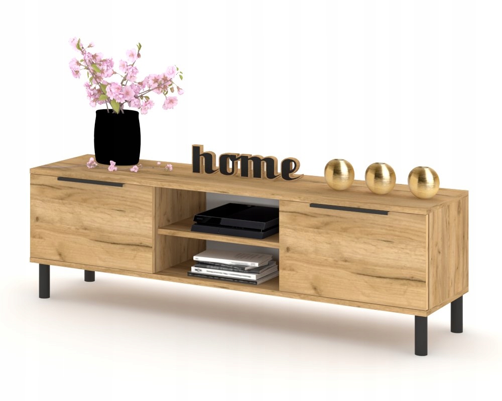 Rtv skříňka Komoda do obývacího pokoje Stojící police King Dub Craft Zlatá 200