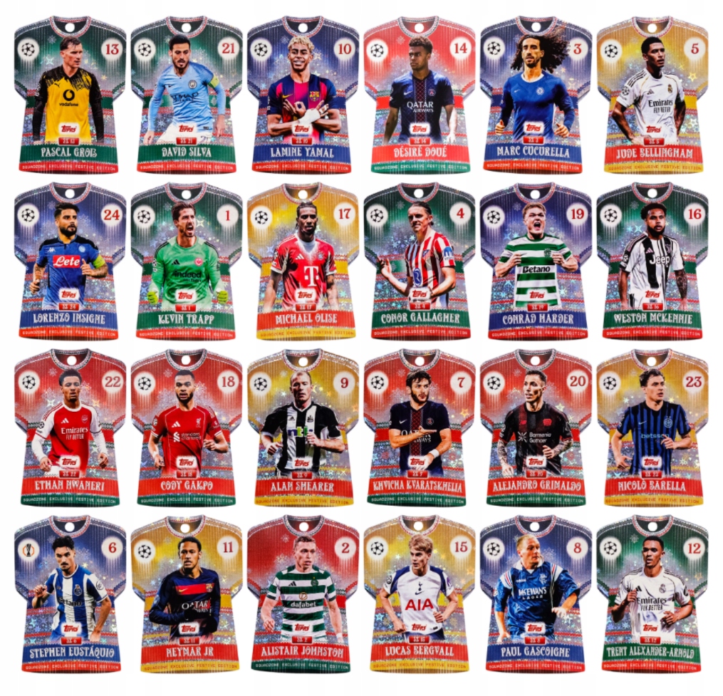 Topps Match Attax 2025-2026 Komplet Squadzone Limited SZ1-SZ24