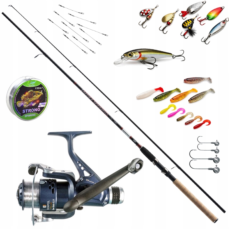 Rybářský Spinningový Set jaxon Rybářský naviják Szczupak Okoń taška