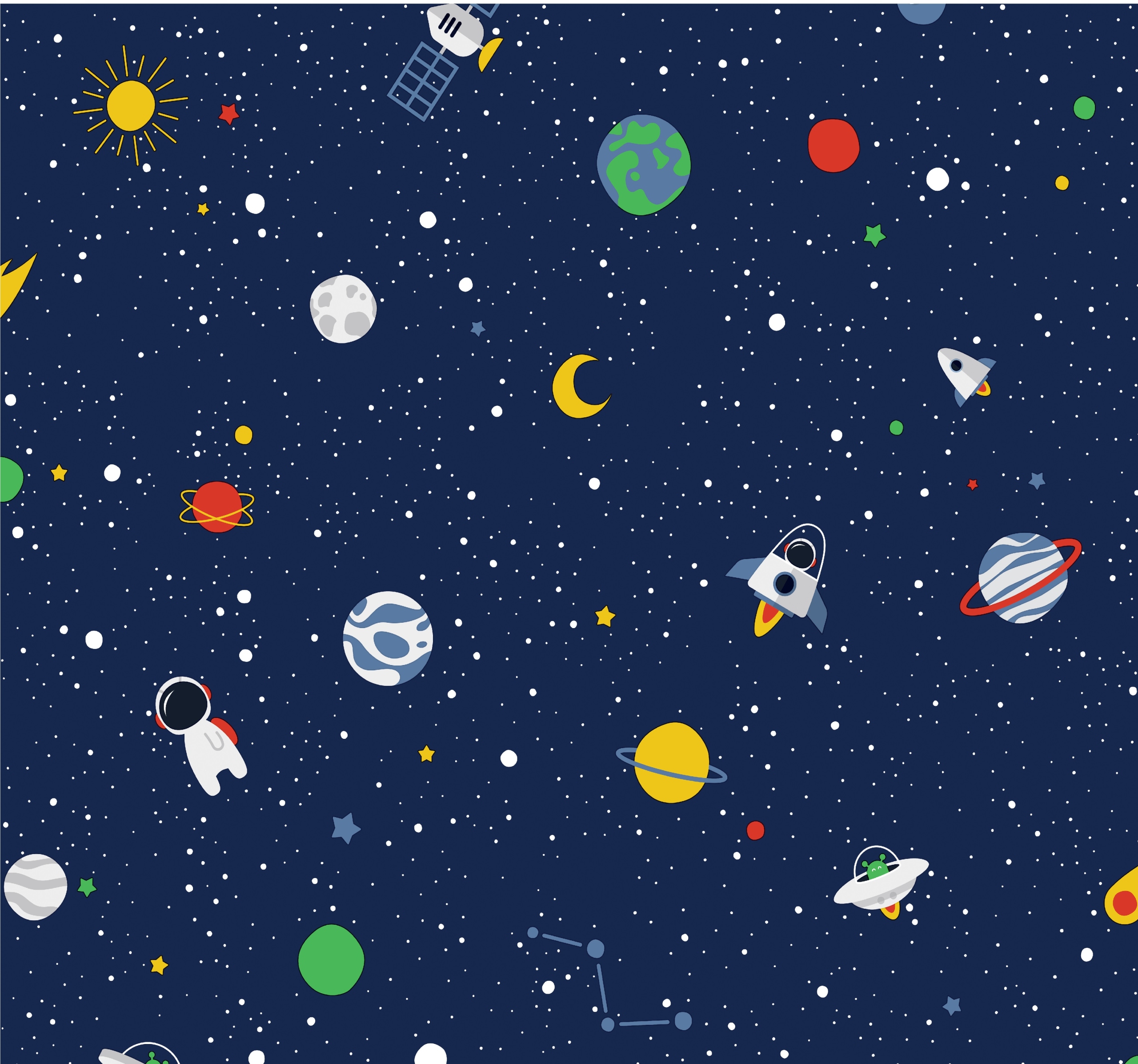 

tapeta Dla Dzieci Kosmos Niebo Planety Rakiety