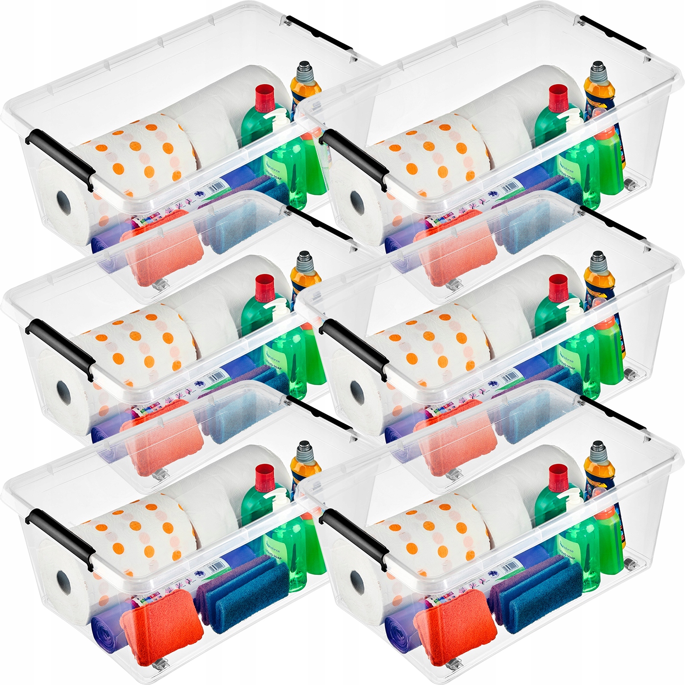 

Pudełko Pojemnik Box Skrzynia Z Kółkami 40L x6