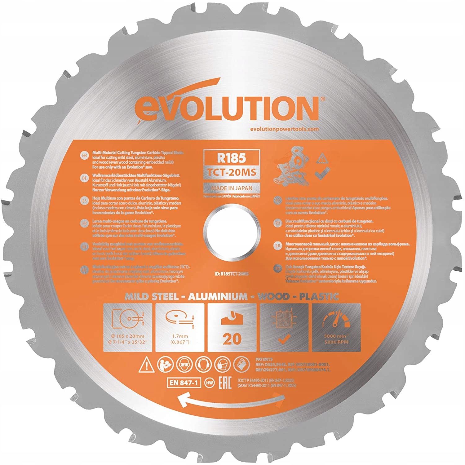 

Piła Tct wielozadaniowa Evolution 185mm do ukośnic