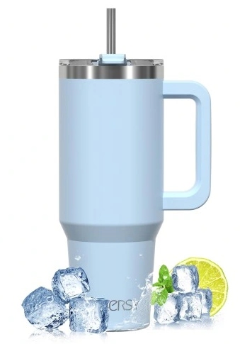 Termohrnek S Brčkem 1182 ML Z Nerezové Oceli, Modrý