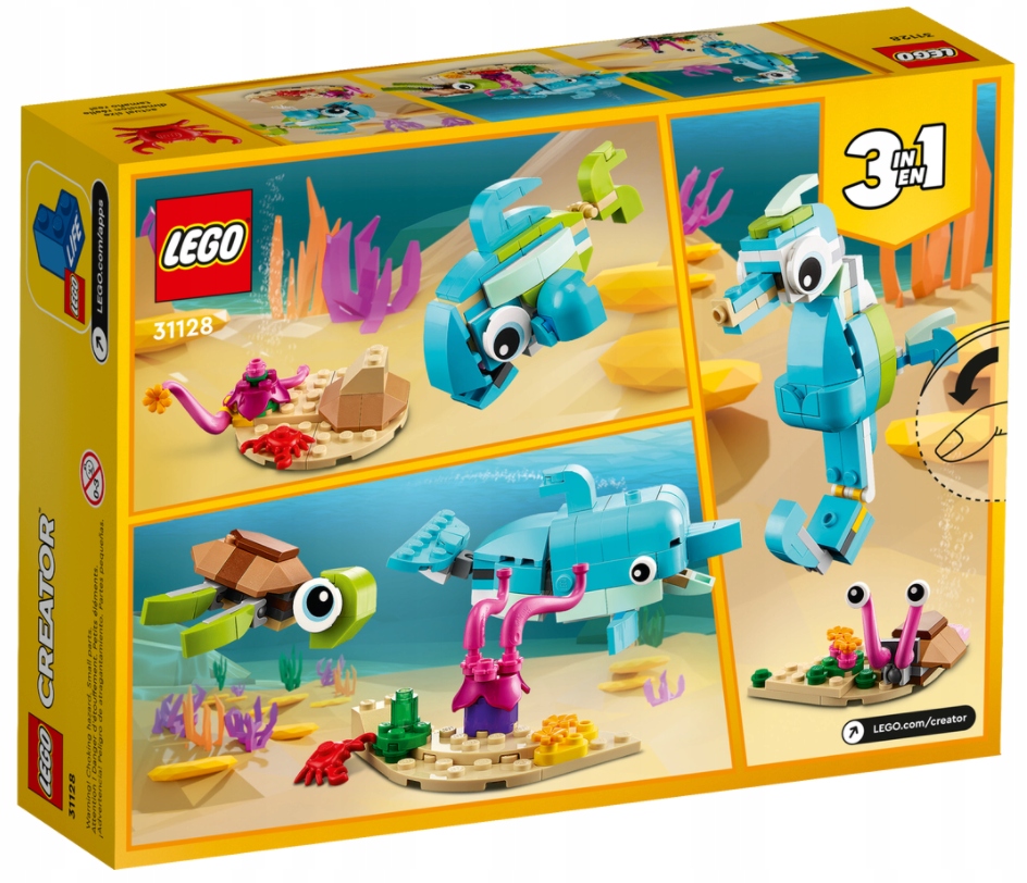 LEGO Creator 31128 DELFIN ŻÓŁW Rafa Ocean 3w1 6+ Marka LEGO