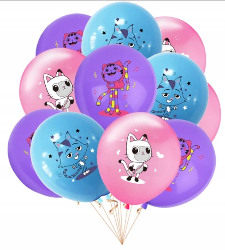 BALONY Koci domek Gabi dekoracje URODZINY 6 szt.